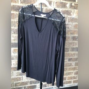 Maurices Lacy black long sleeve top